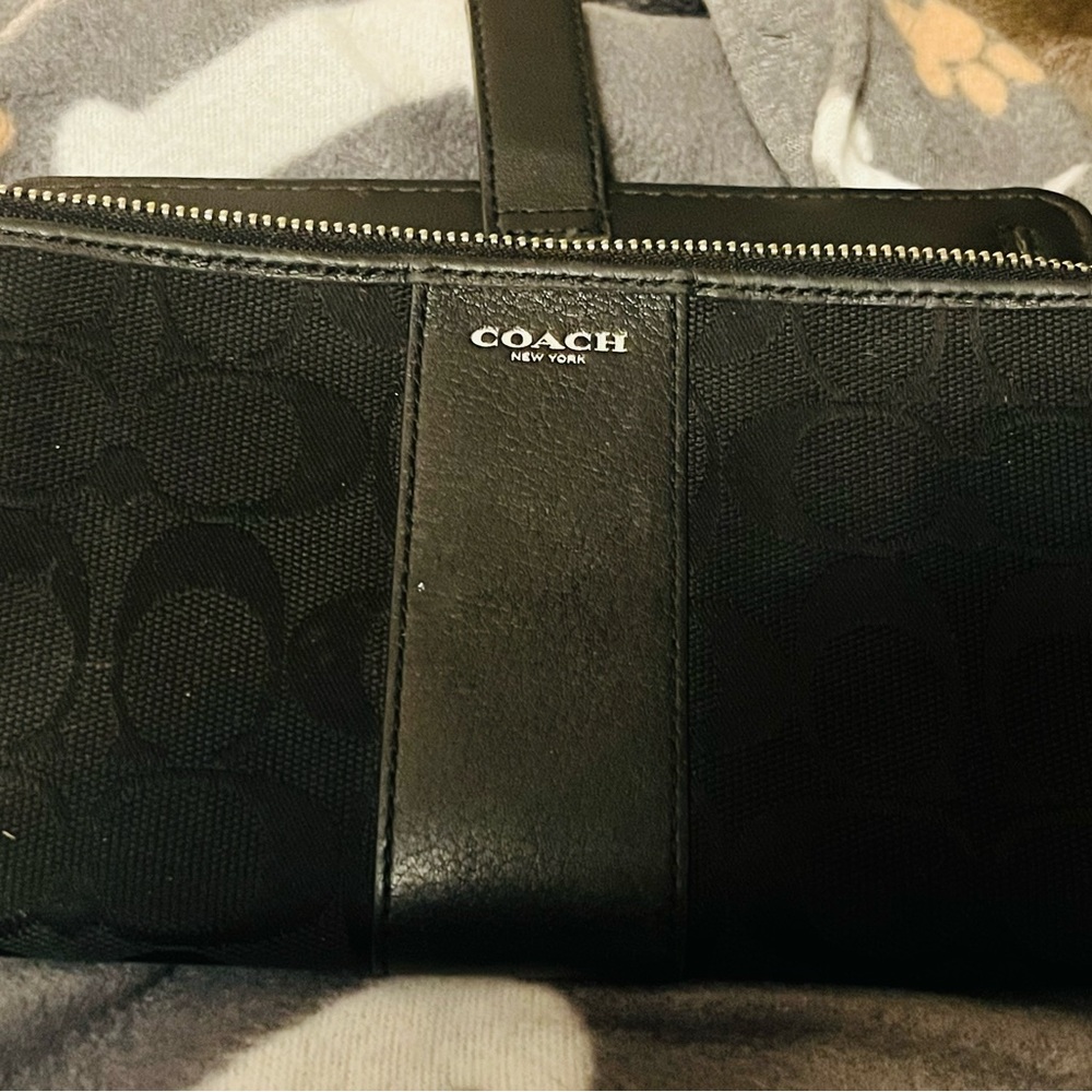 Coach Black Signature Wristlet